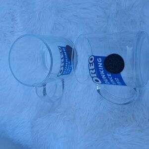 Oreo 10oz Clear Glass Cups Mugs "We Go Together” Dunking Glass Mugs